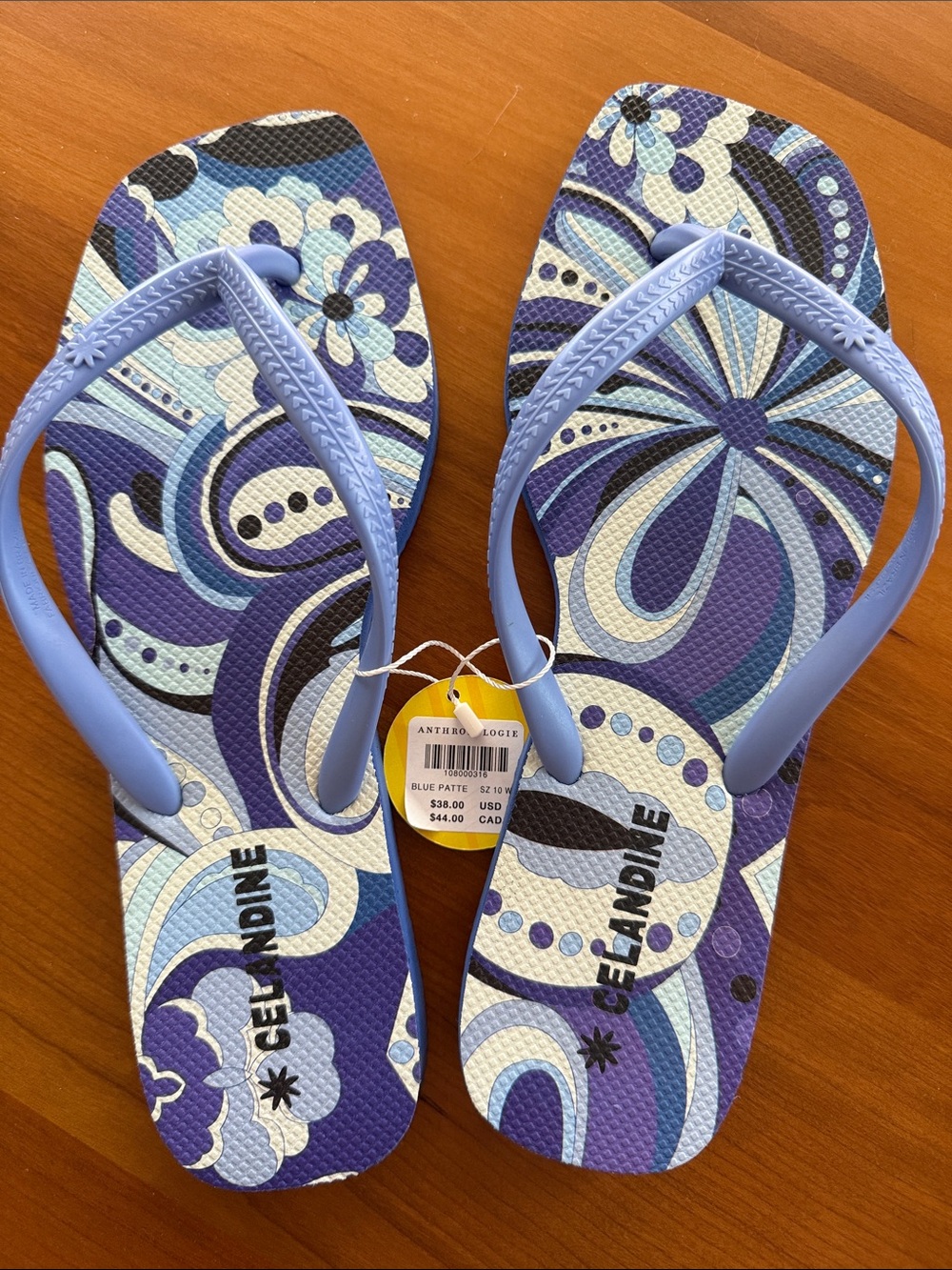 Celandine Blue Pattern EVA Flip Flops